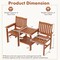 Wooden Outdoor Loveseat Bench with Built-in 2Tier Side Table & Umbrella Hole